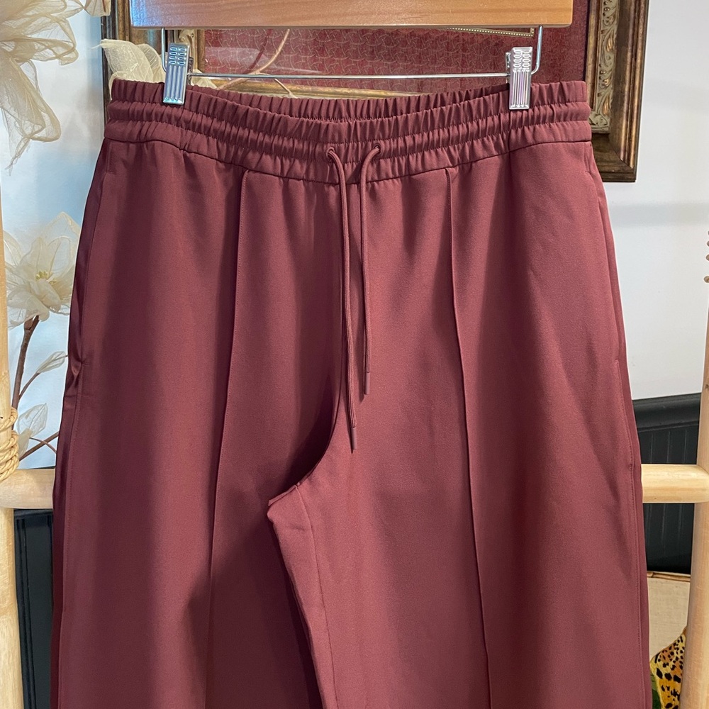 Athleta Endeavor High Rise Relaxed Pant Cherrywood Wide Leg - Sz Med ๐๐ - Picture 4 of 14